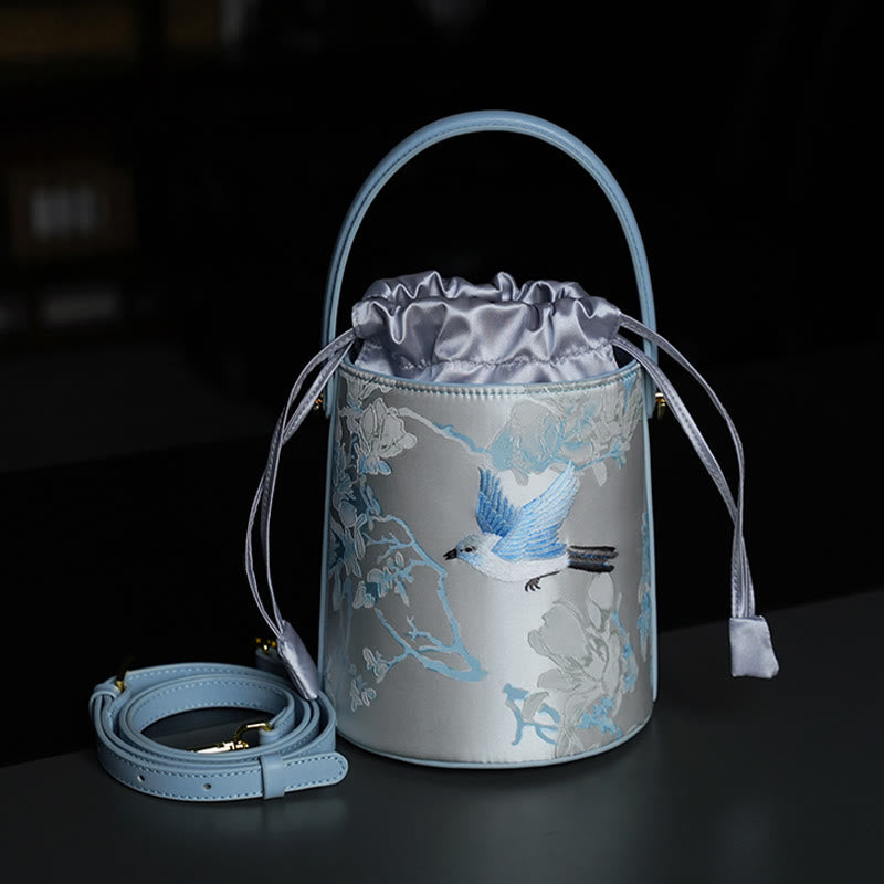 Sac bandoulière brodé Panda Bambou Pie 16x16x18cm