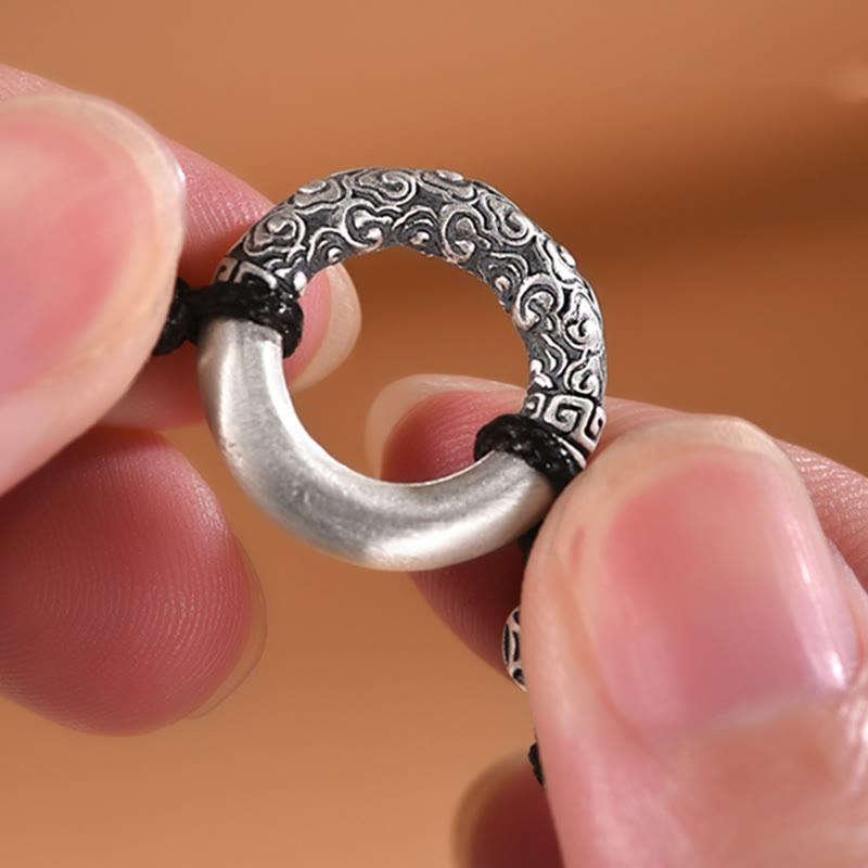Bracelet spirituel en argent sterling 999 avec boucle de paix pour la fortune