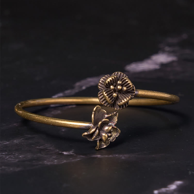 Bracelet de guérison en cuivre fleur de pêcher 14-17 cm réglable
