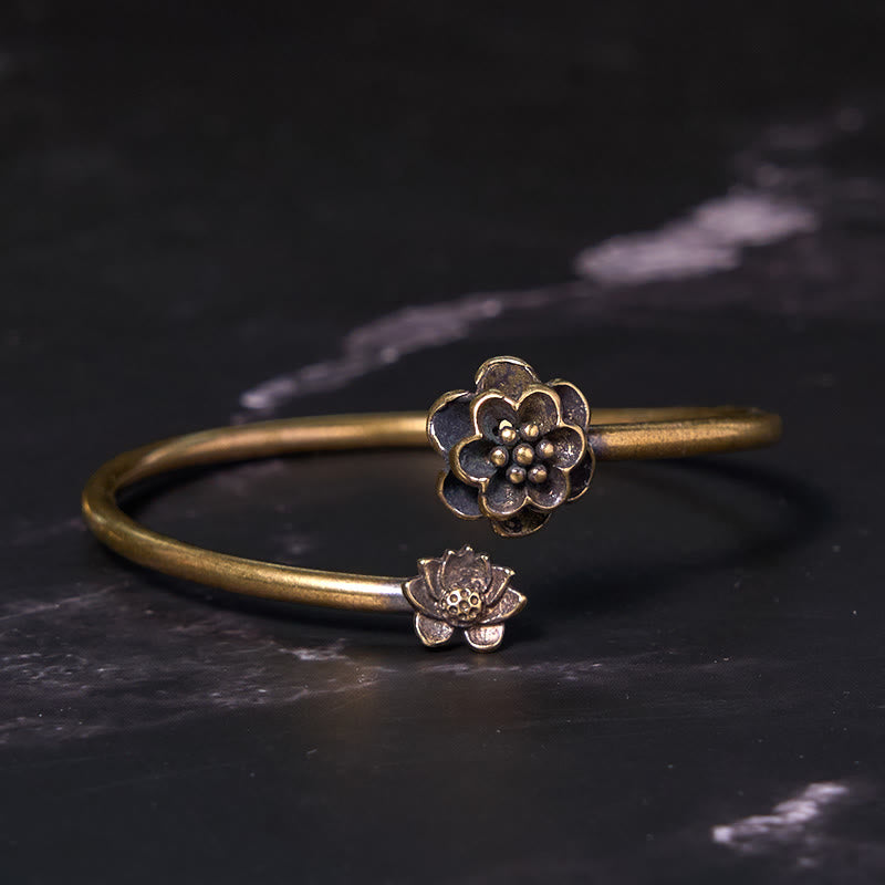 Bracelet de guérison en cuivre fleur de pêcher 14-17 cm réglable