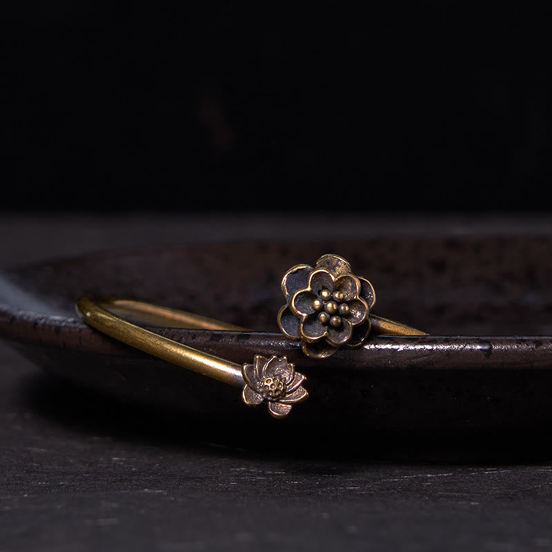 Bracelet de guérison en cuivre fleur de pêcher 14-17 cm réglable