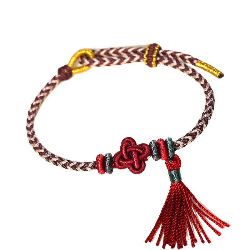 Bracelet de protection coloré en fil de fleur de pêcher pour l'harmonie