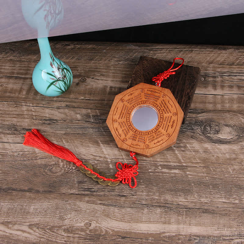 Carte Bagua en bois de pêcher 20 cm Décoration murale Feng Shui Équilibre