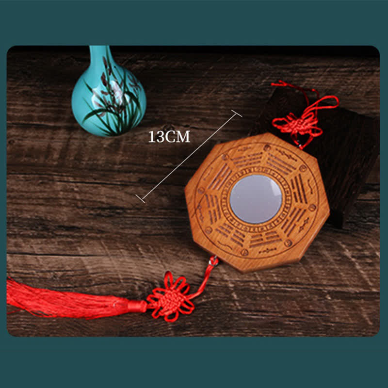 Carte Bagua en bois de pêcher 20 cm Décoration murale Feng Shui Équilibre