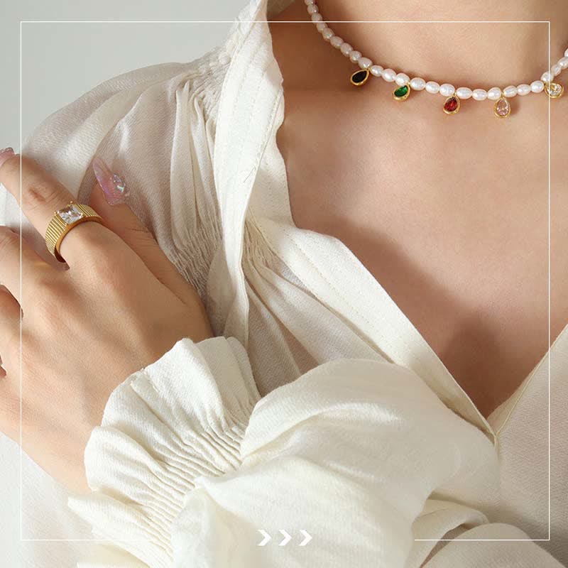 Collier pendentif Pearl Purety en or 18 carats et cristal