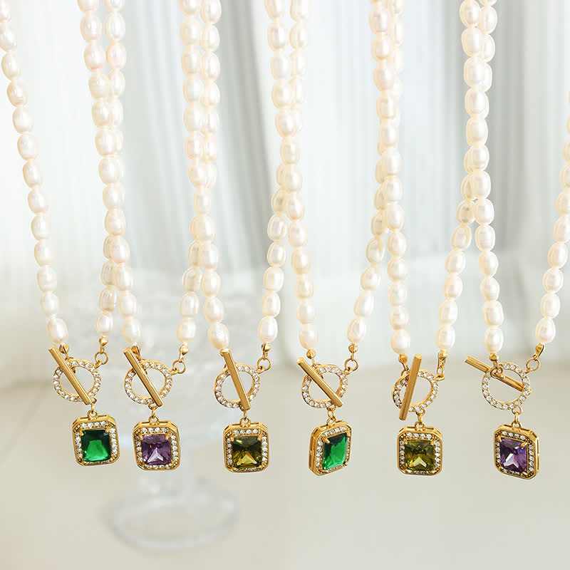 Collier à breloques en perles de zircon pour la richesse, la paix et le calme