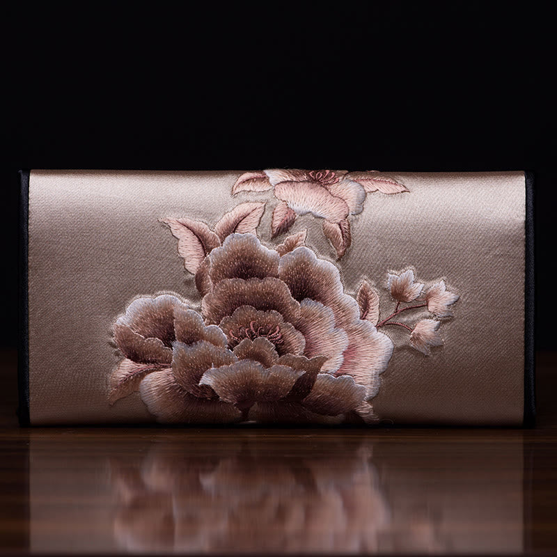 Sac à main brodé Pivoine Su 20 x 10 cm | Symbole de prospérité