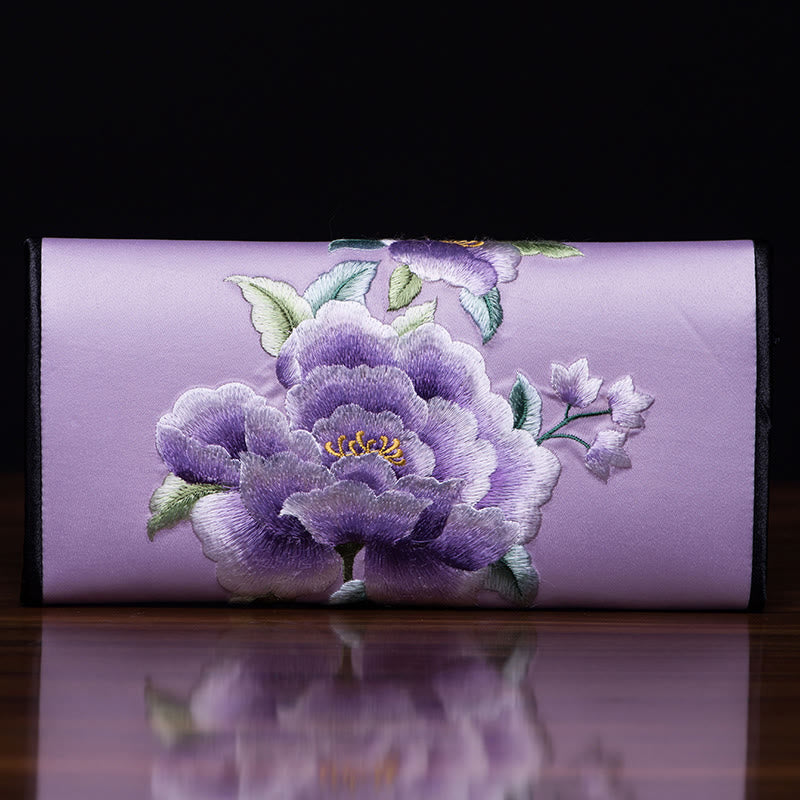 Sac à main brodé Pivoine Su 20 x 10 cm | Symbole de prospérité