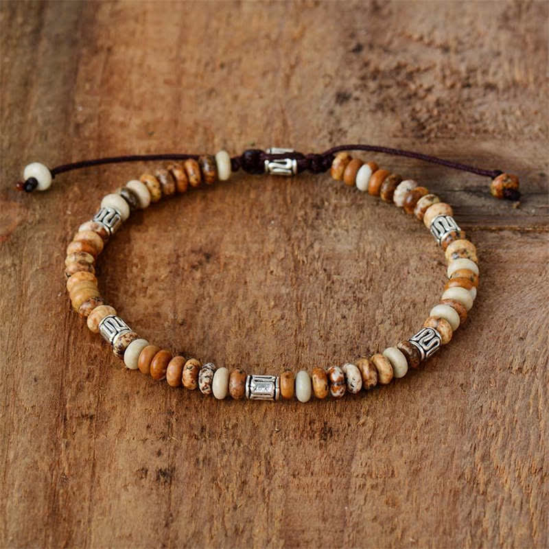 Bracelet spirituel en jaspe photo pour l'énergie positive et la protection