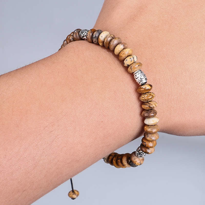 Bracelet spirituel en jaspe photo pour l'énergie positive et la protection