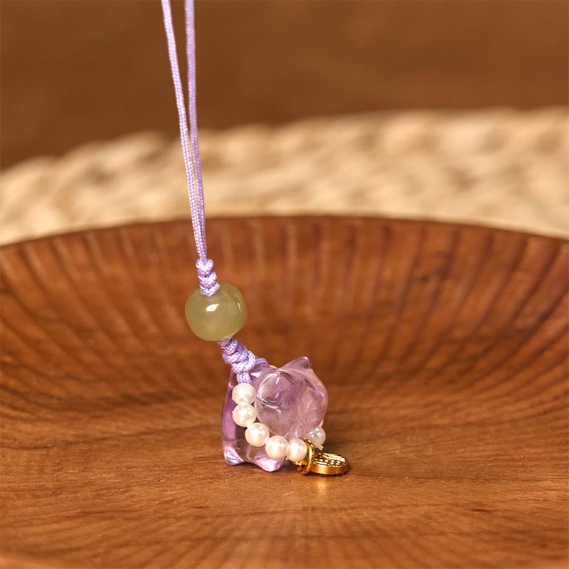 Décoration spirituelle suspendue en cristal rose améthyste citrine Fu