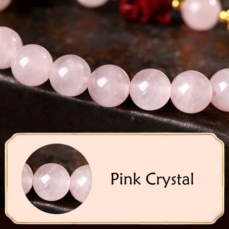 Bracelet d'amour renard à neuf queues en cristal rose 8 mm apaisant
