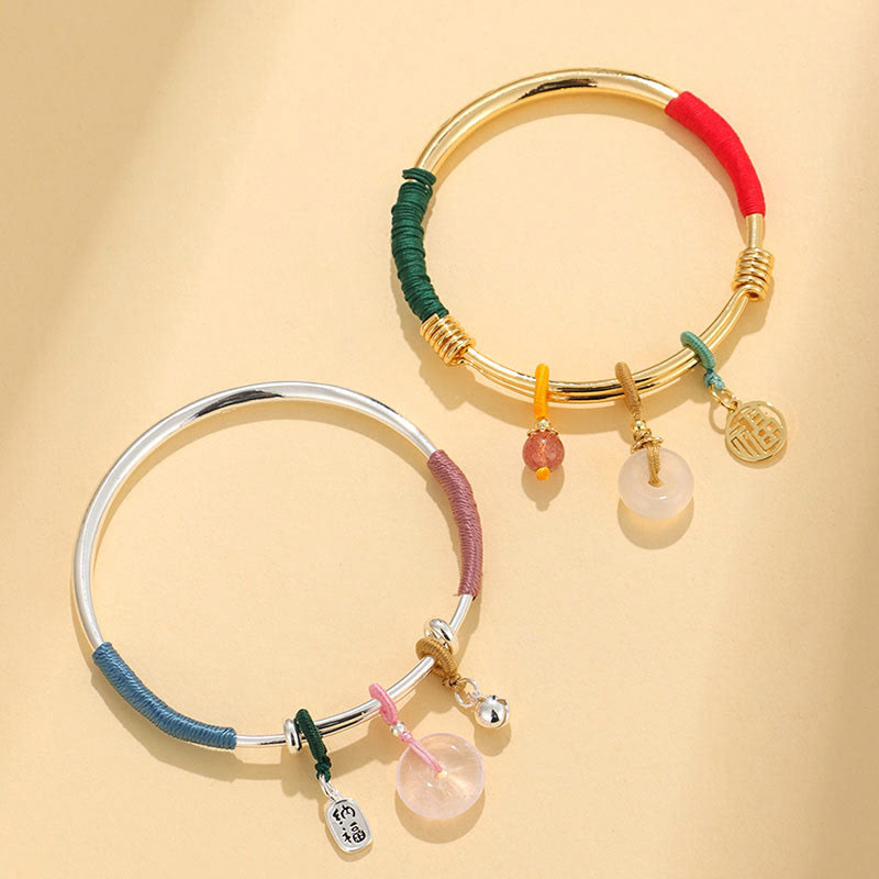 Bracelet Love avec boucle de paix en cristal rose 56-60 mm