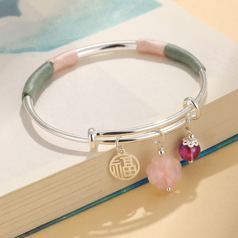 Bracelet Love avec boucle de paix en cristal rose 56-60 mm
