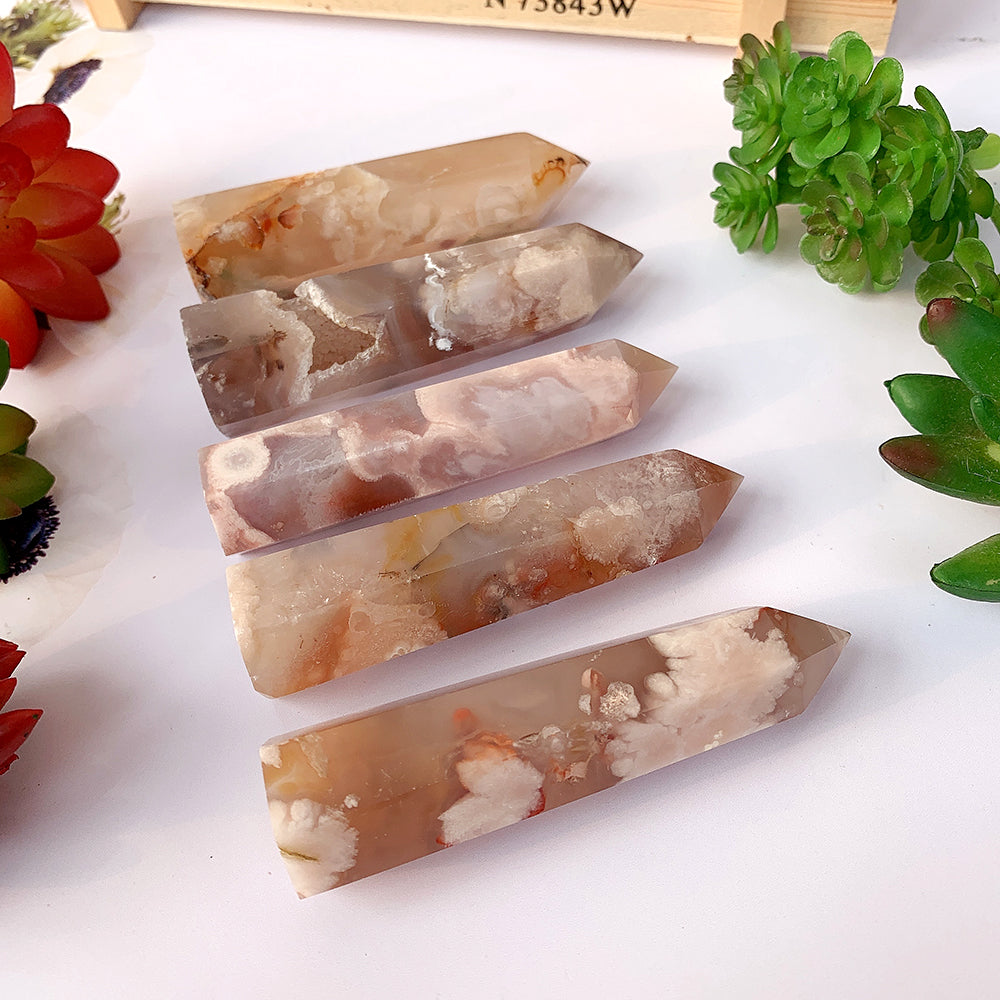 Tour d'agate rose Sakura pour une vie consciente