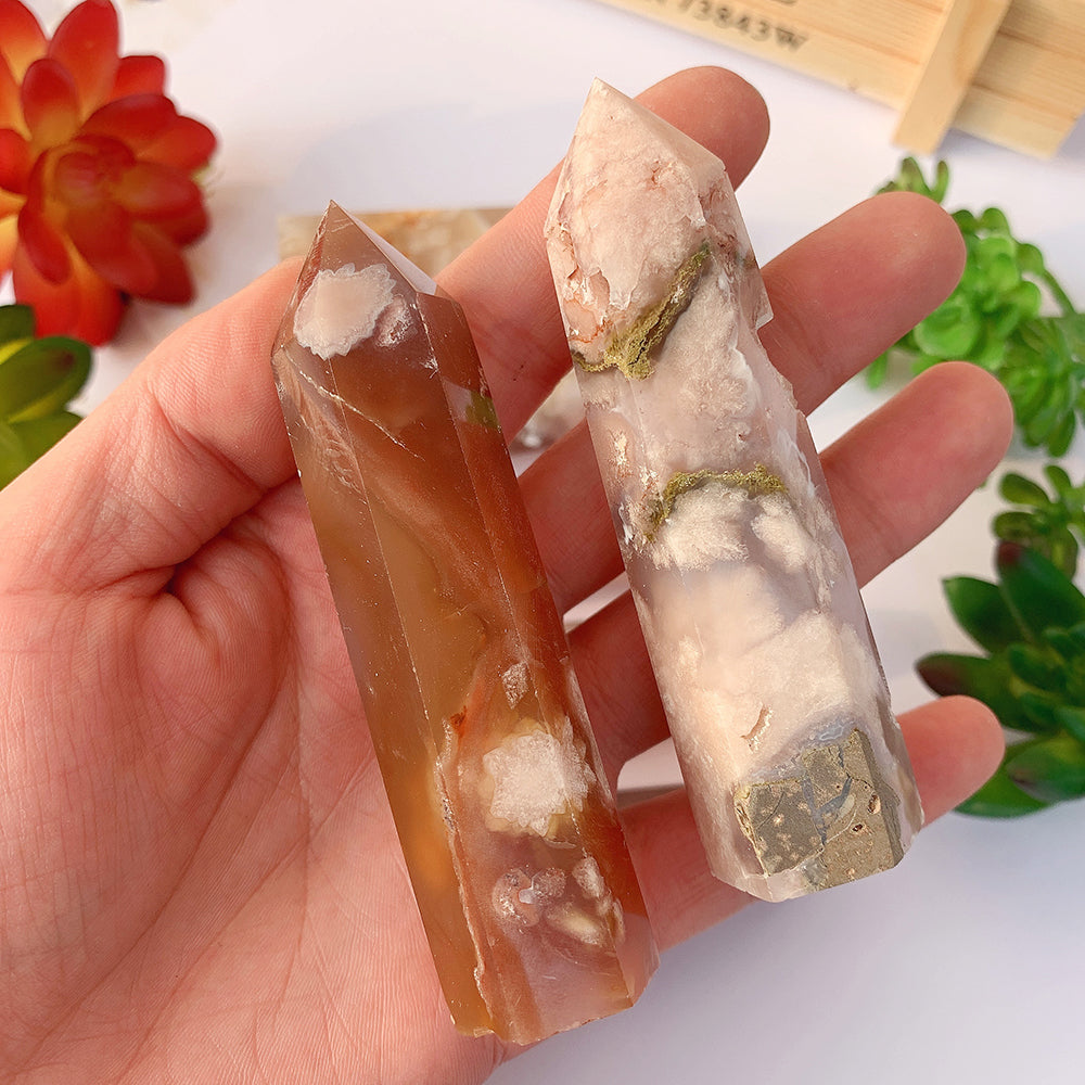 Tour d'agate rose Sakura pour une vie consciente
