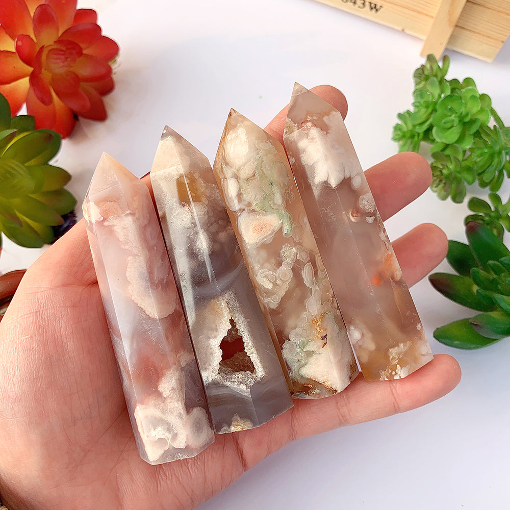 Tour d'agate rose Sakura pour une vie consciente