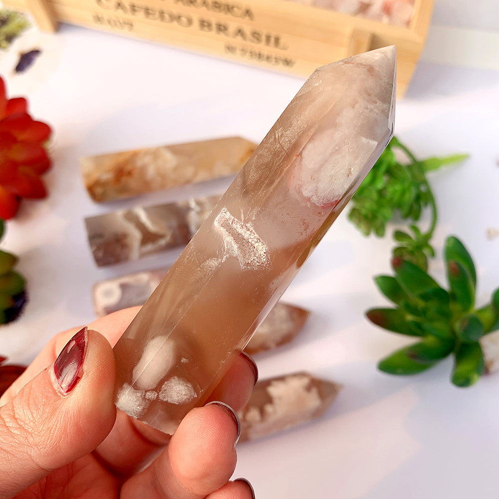 Tour d'agate rose Sakura pour une vie consciente