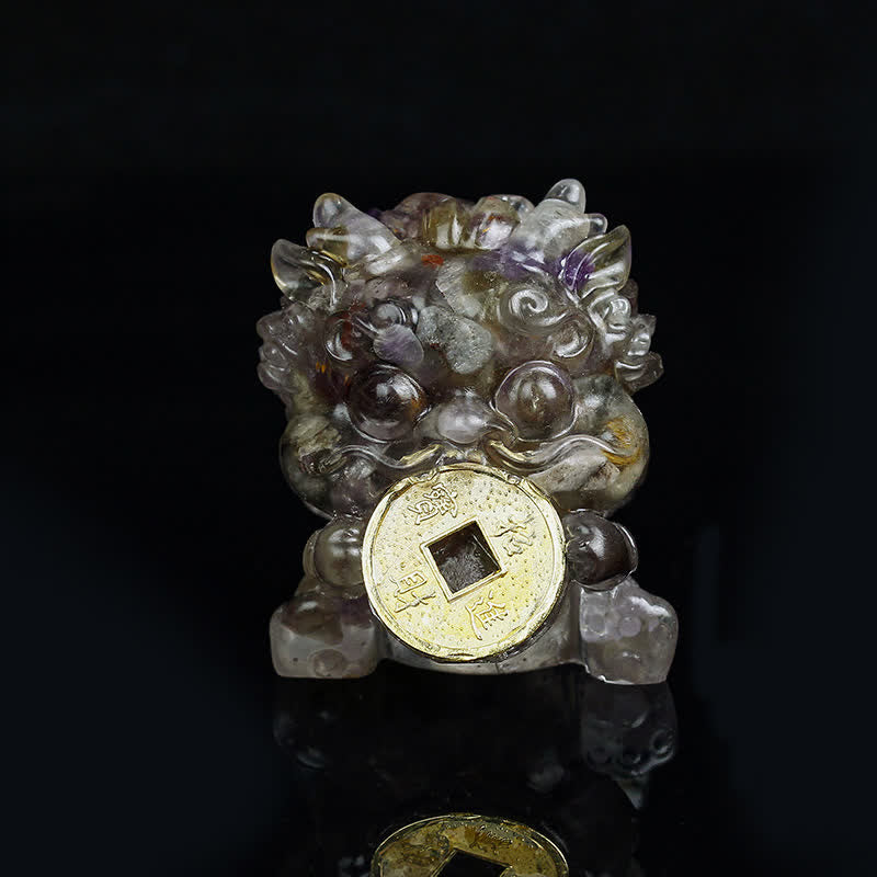 Décoration en cristal Feng Shui Pixiu | Charme de richesse et de protection