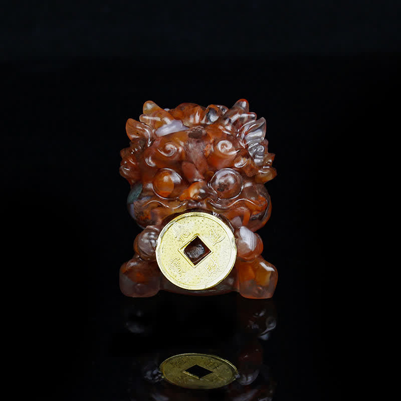 Décoration en cristal Feng Shui Pixiu | Charme de richesse et de protection