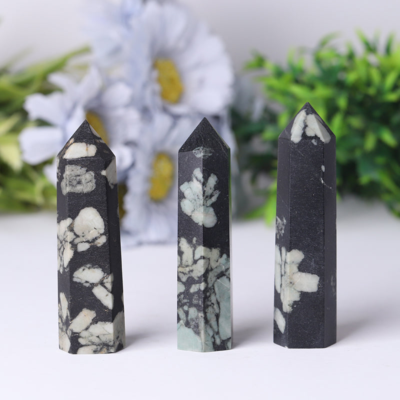 Plum Blossom Jade Tower 2.5-4.5 Inch Spiritual Healing Crystal