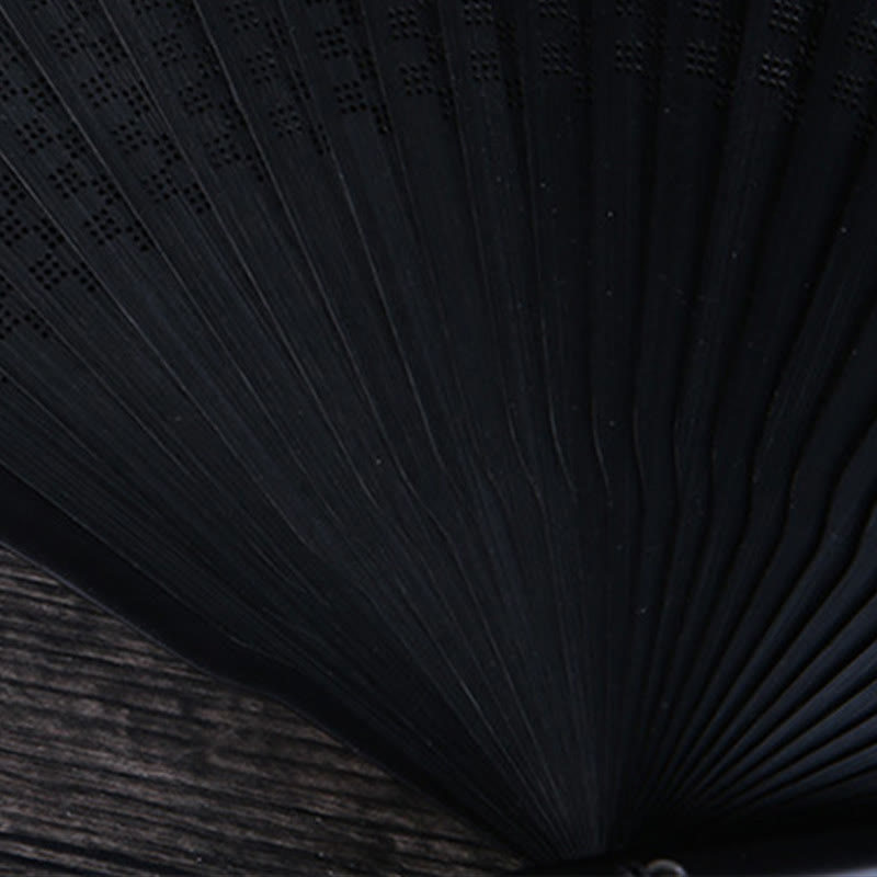 Éventail pliable en bambou et soie de fleur de prunier, élégant, 22,5 cm