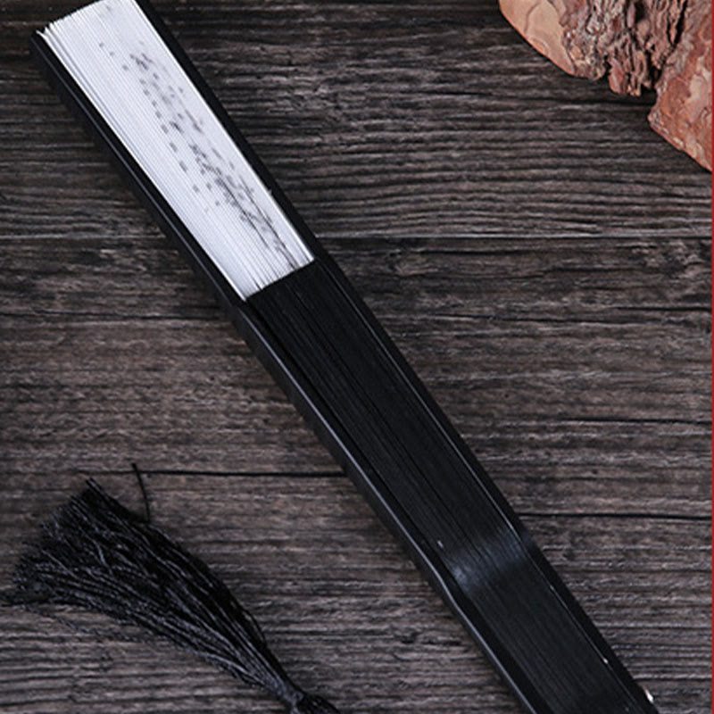 Éventail pliable en bambou et soie de fleur de prunier, élégant, 22,5 cm