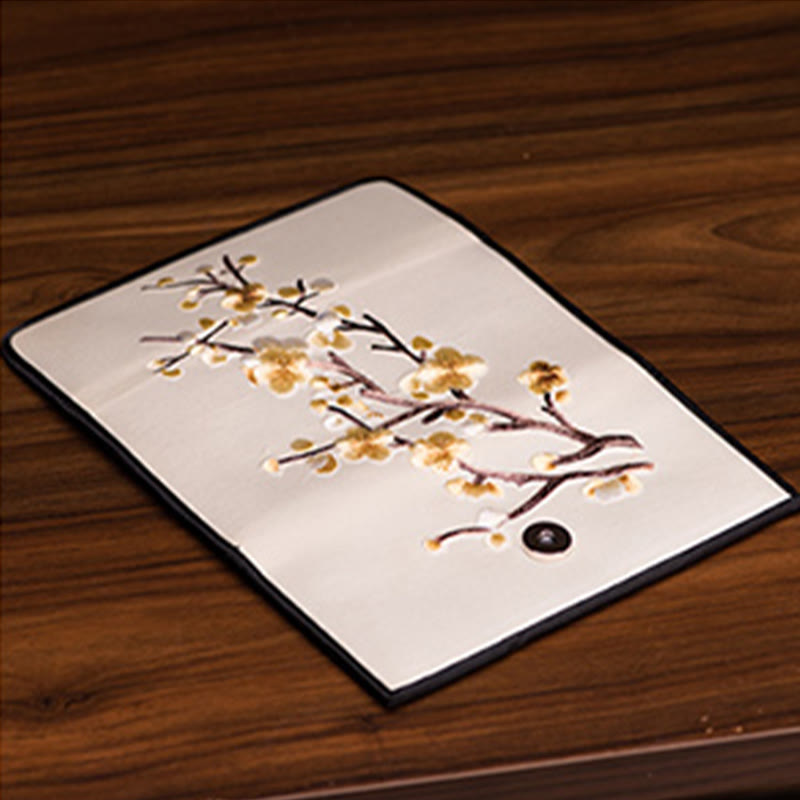 Sac à main spirituel brodé en fleur de prunier 20 cm x 10 cm