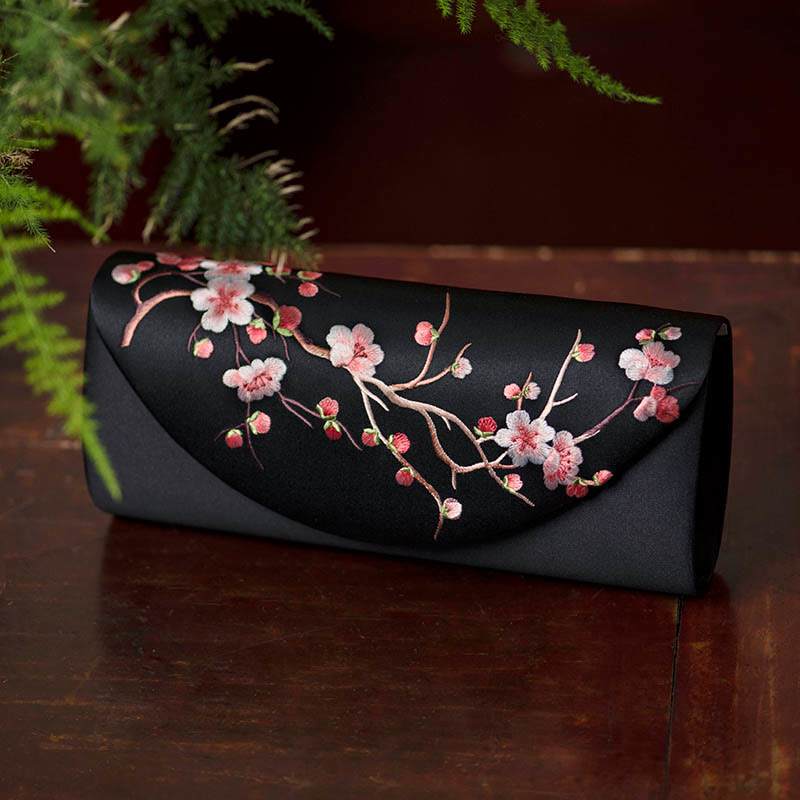 Sac à main brodé Tulipe en fleurs de prunier | Bijoux spirituels