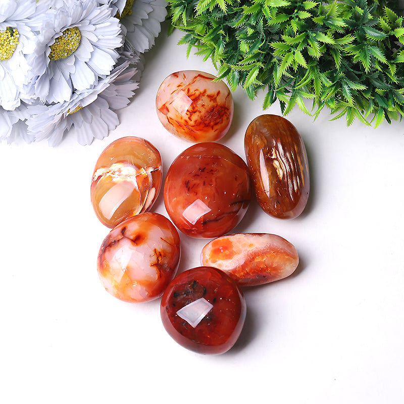 Polished Carnelian Palm Stone 1.2"-3.0" for Healing