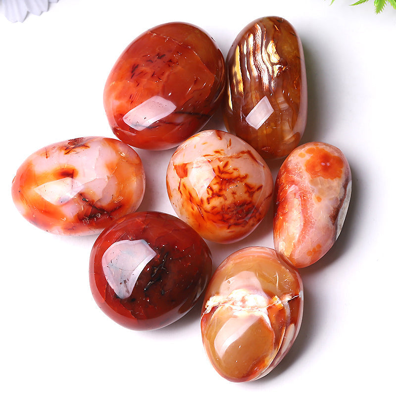 Polished Carnelian Palm Stone 1.2"-3.0" for Healing