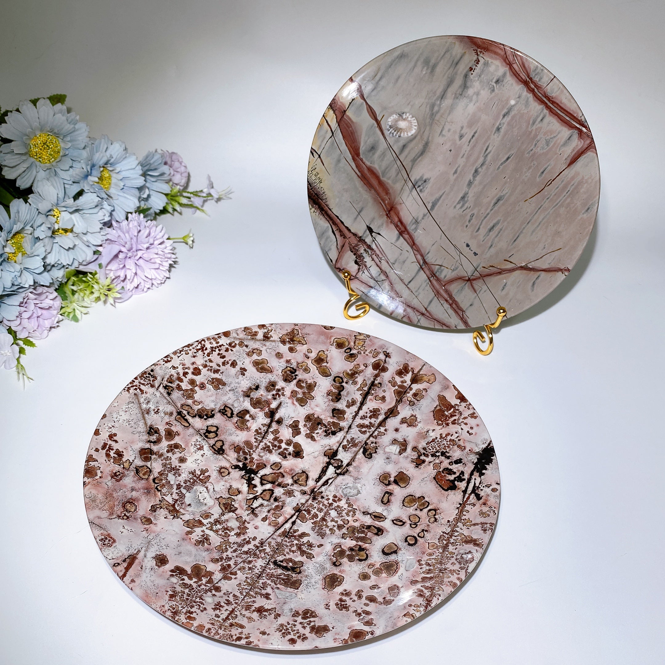 Polished Picture Jasper Plate Crystal 20.5-24cm Healing Display