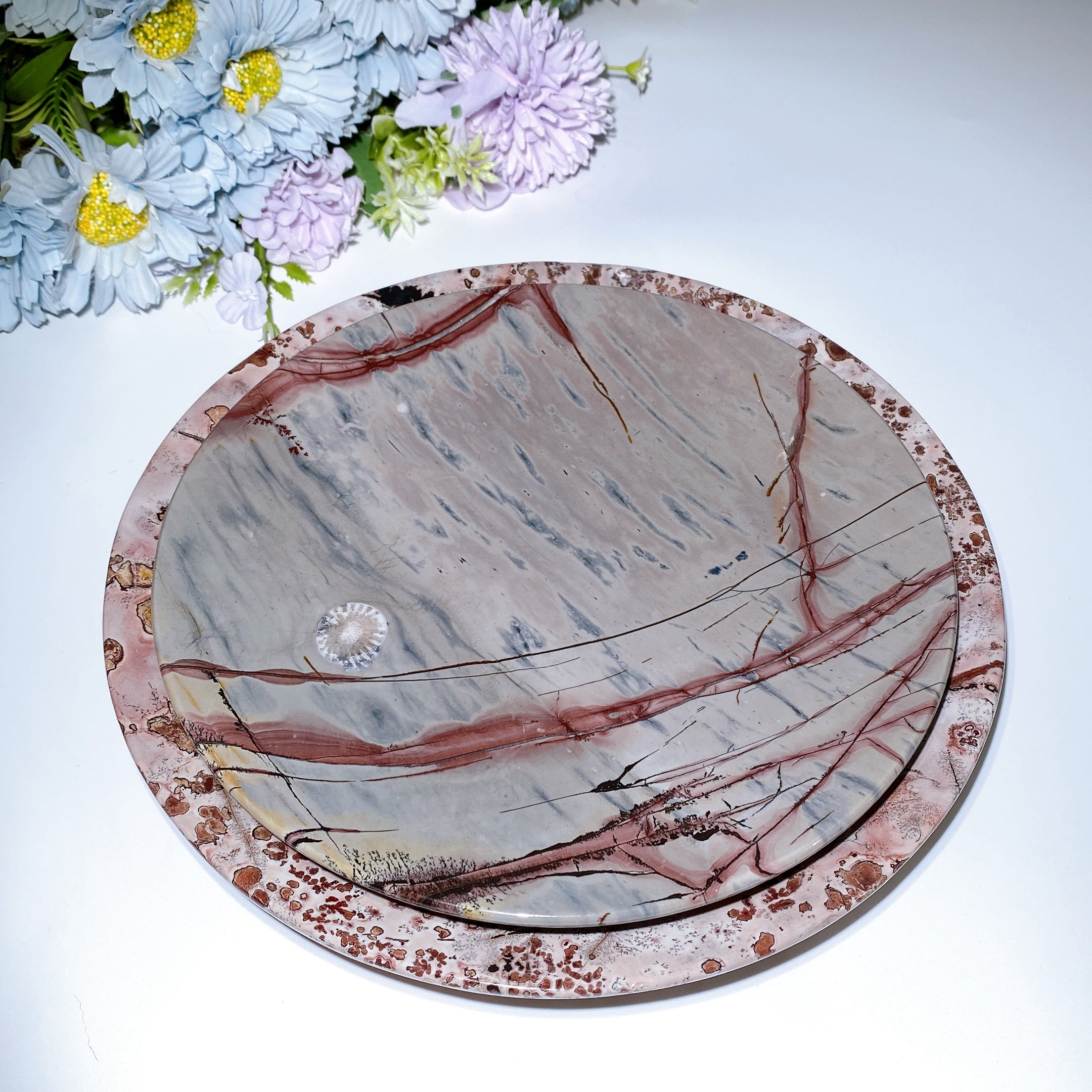 Polished Picture Jasper Plate Crystal 20.5-24cm Healing Display