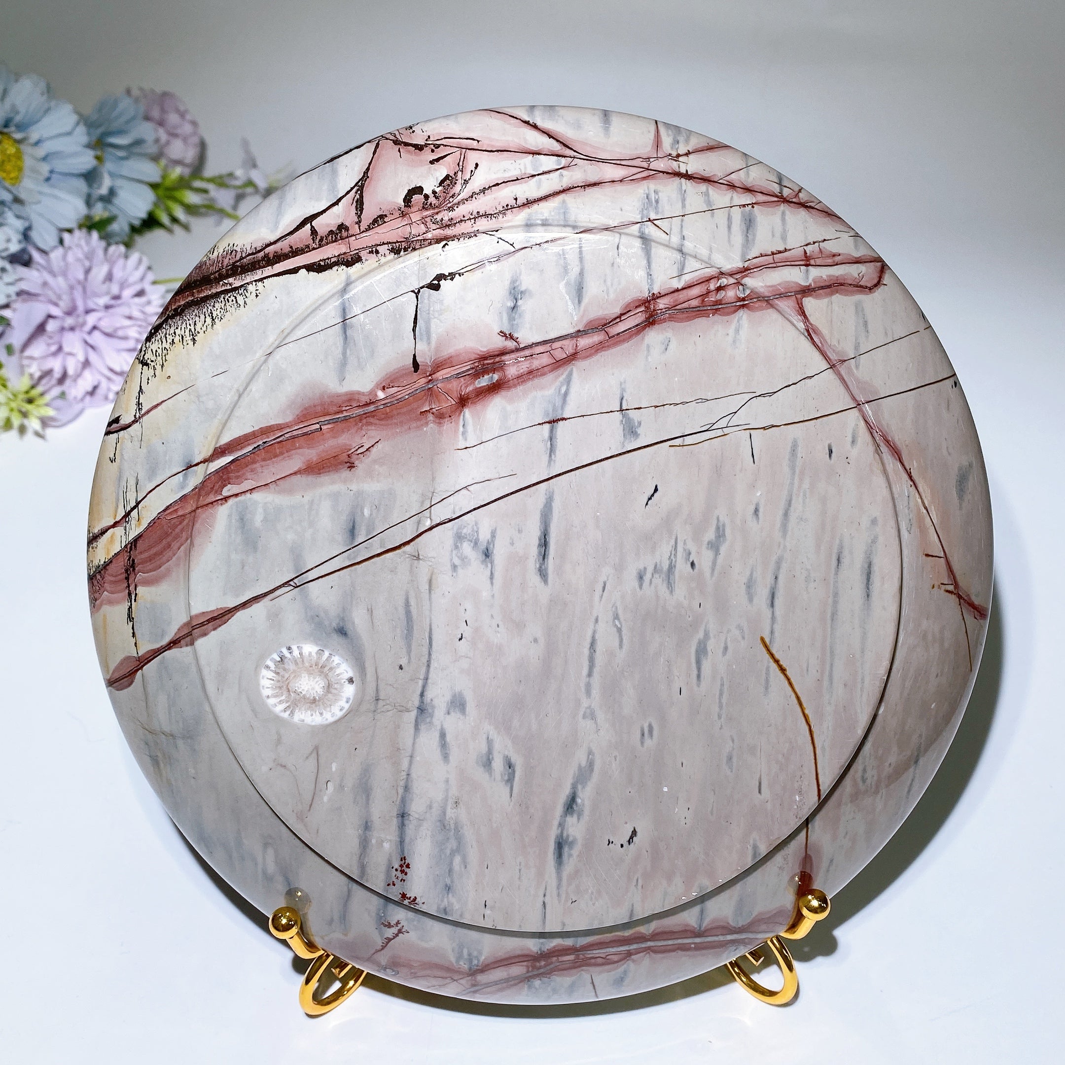 Polished Picture Jasper Plate Crystal 20.5-24cm Healing Display