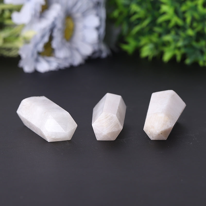 Polished White Moonstone Crystal Tower 2.4-4.5 inches Healing Point