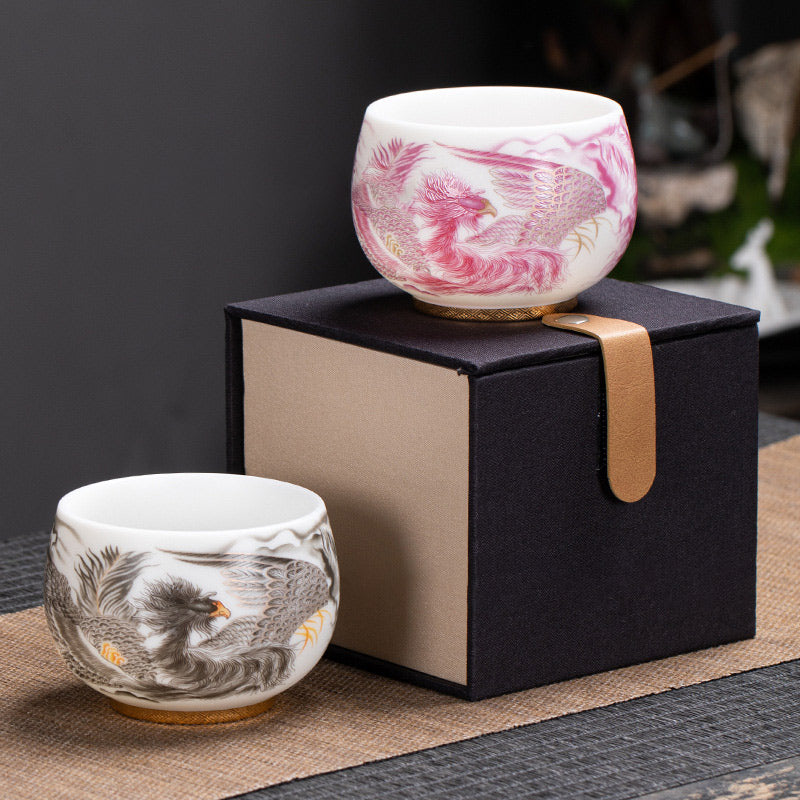 Tasse à thé en porcelaine Phoenix 185 ml avec coffret cadeau