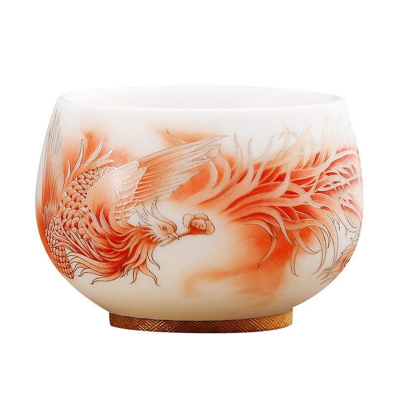 Tasse à thé Phoenix en porcelaine 180 ml | Décor céramique zen