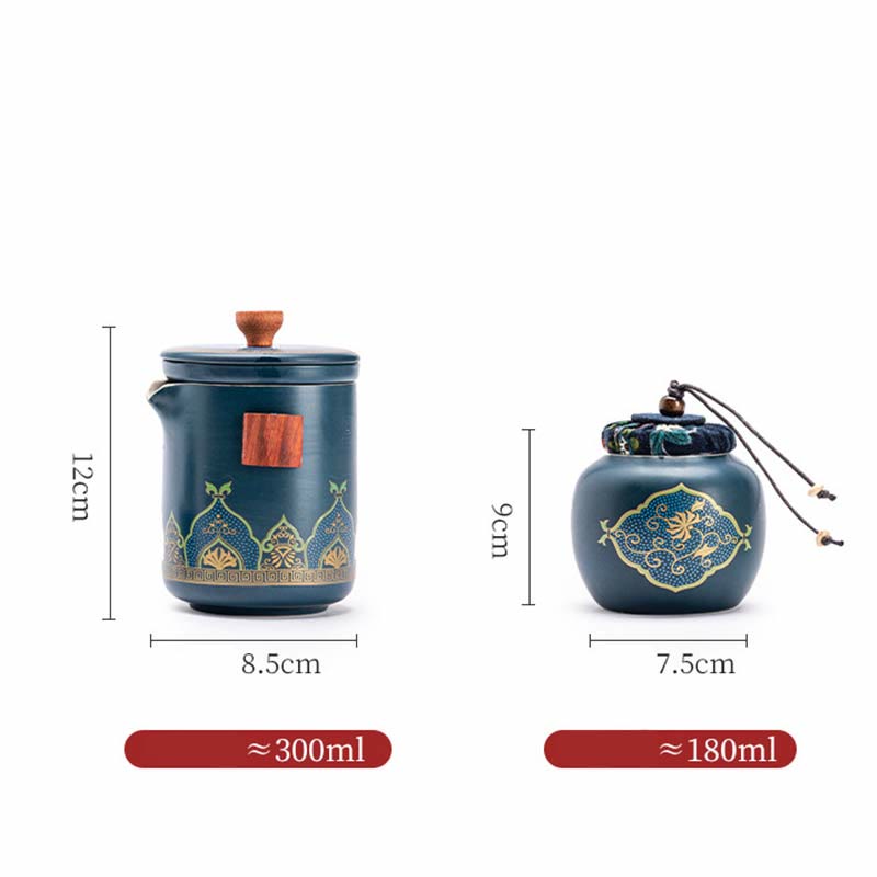 Théière chinoise portable Gongfu en céramique avec sac