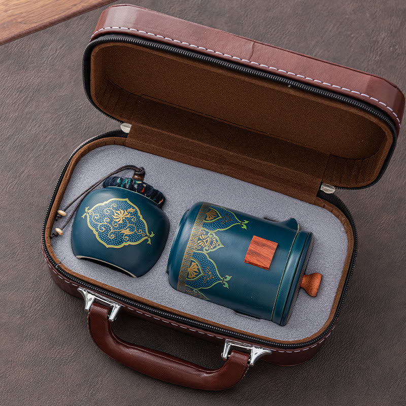 Théière chinoise portable Gongfu en céramique avec sac