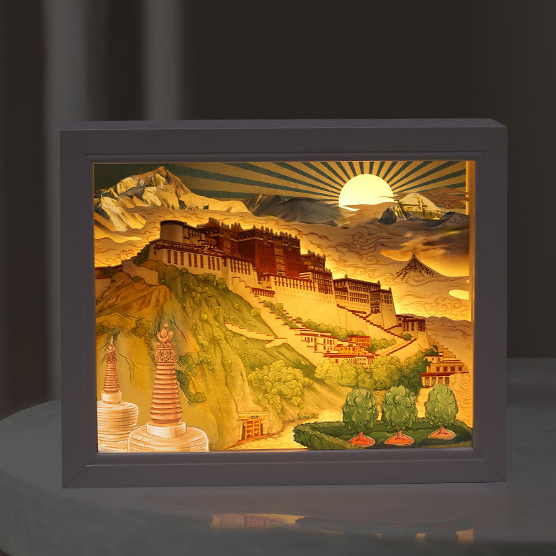 Lampe décorative zen à LED en papier du Palais du Potala