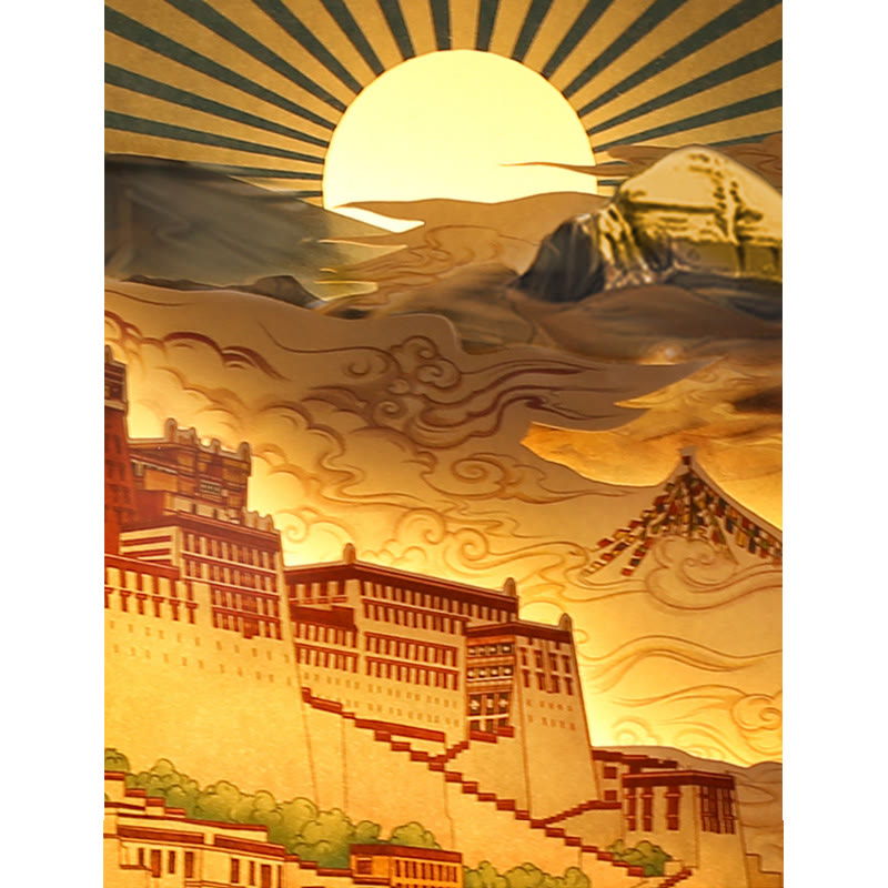 Lampe décorative zen à LED en papier du Palais du Potala