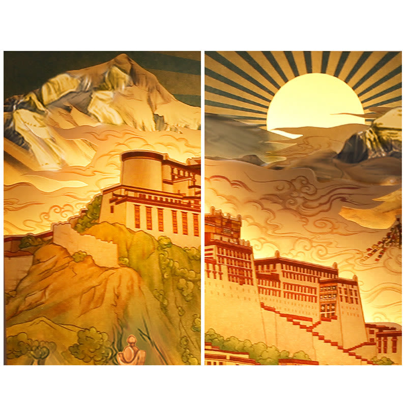 Lampe décorative zen à LED en papier du Palais du Potala