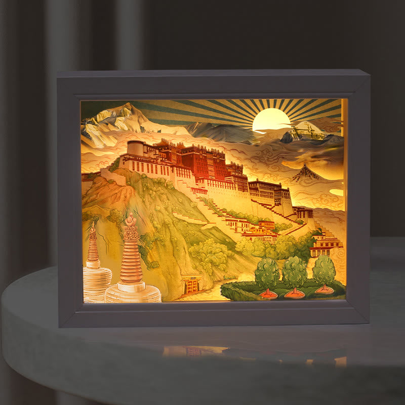 Lampe décorative zen à LED en papier du Palais du Potala