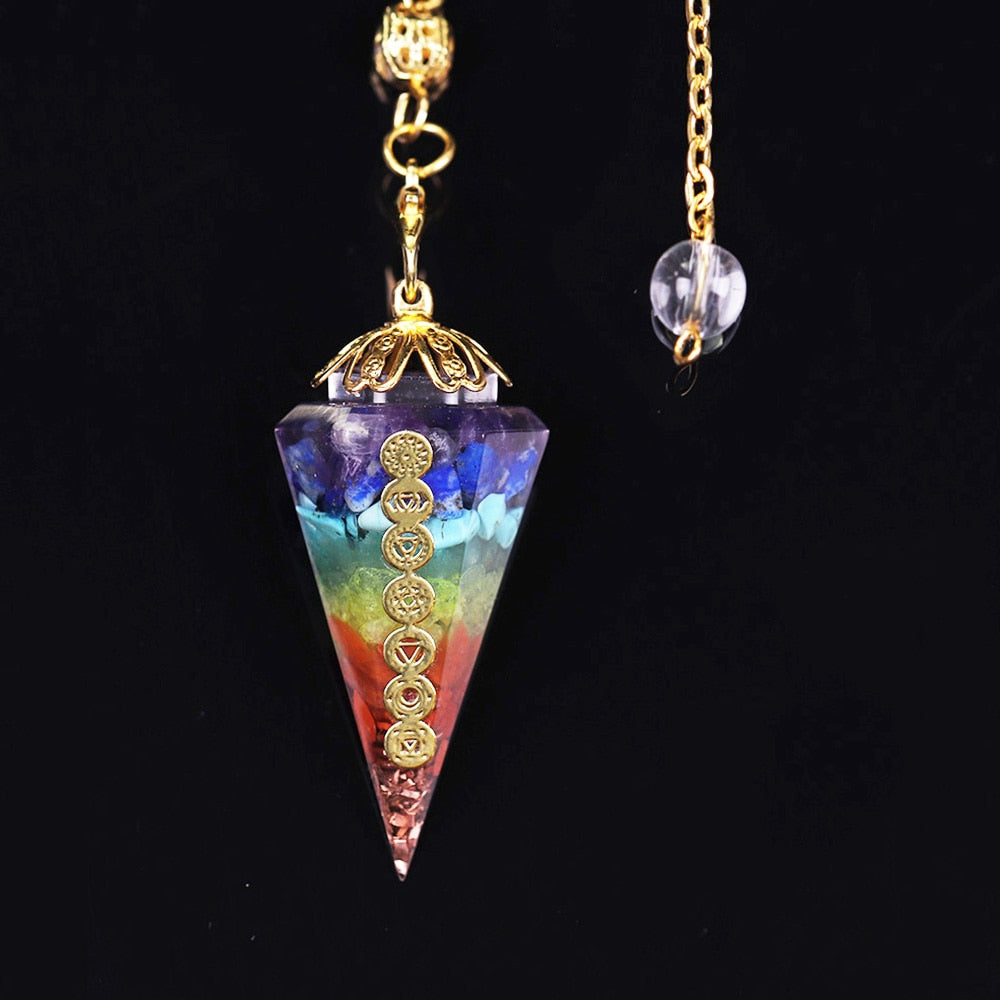 Chakra Orgone Pendulum with Amethyst and Lapis