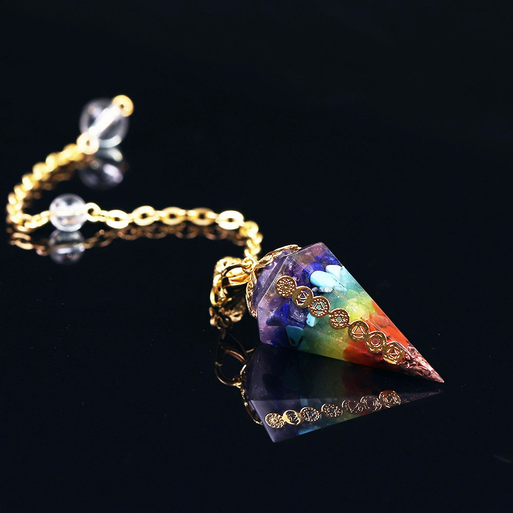 Chakra Orgone Pendulum with Amethyst and Lapis