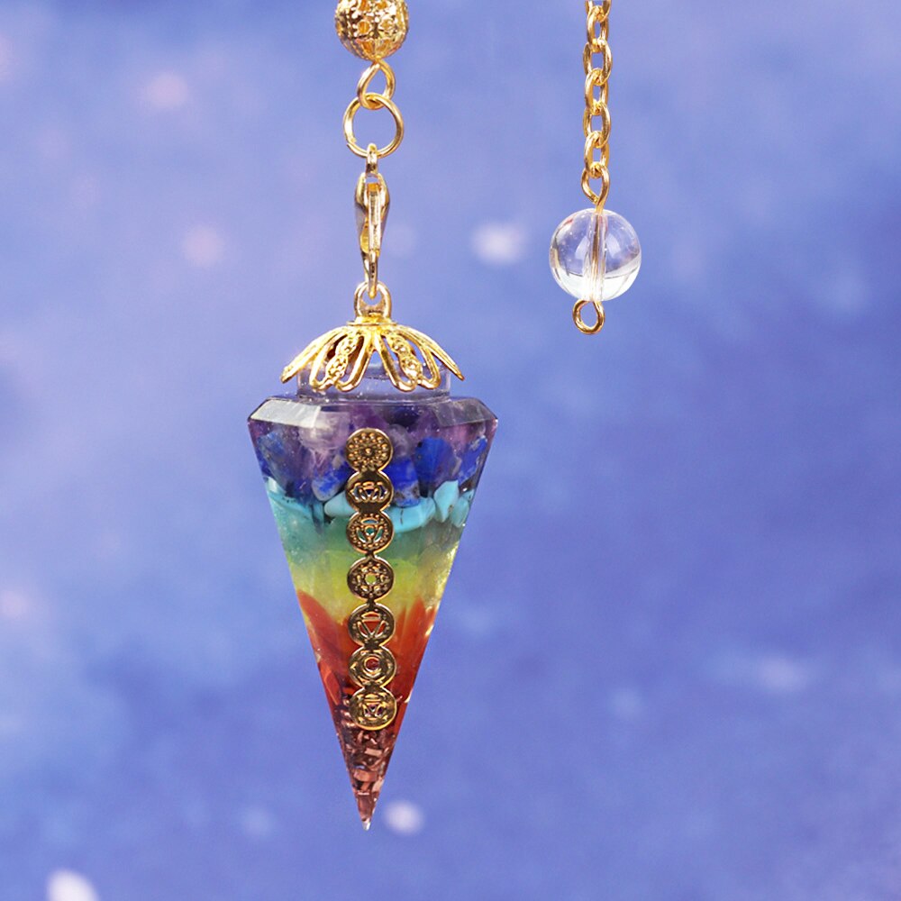 Chakra Orgone Pendulum with Amethyst and Lapis