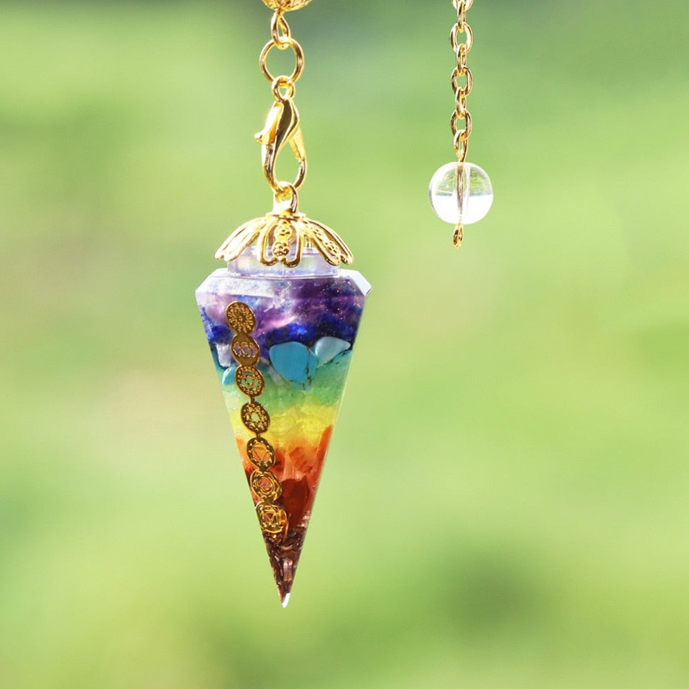 Chakra Orgone Pendulum with Amethyst and Lapis