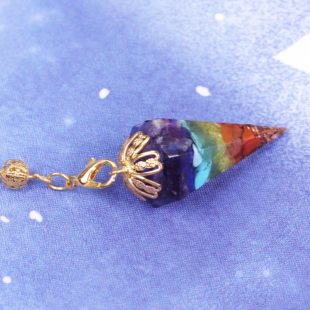 Chakra Orgone Pendulum with Amethyst and Lapis