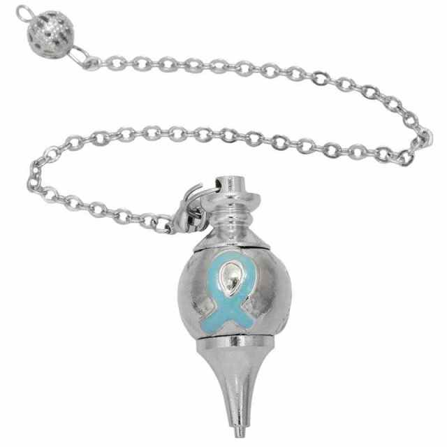 Cancer Awareness Silver Healing Pendulum