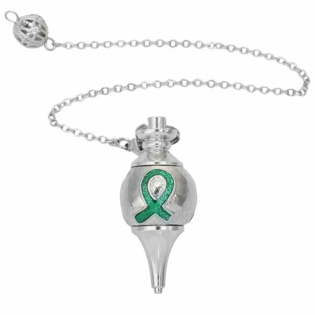 Cancer Awareness Silver Healing Pendulum